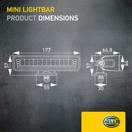 HELLA Black Magic Edgeless Pro Mini 7 inch LED Lightbar | 2,125 lumens