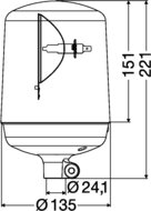 HELLA KL7000 24V Amber Revolving Beacon | pipe mount