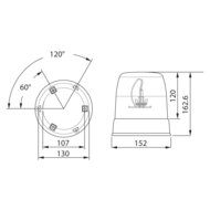 Rotating Beacon Flat Base Surface Mounting