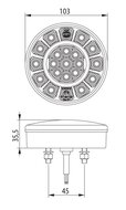 LED Rear Light 3 Functions Round &Oslash;103mm