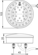 3-Function Rear Led Lamp 12V Round &Oslash;103mm