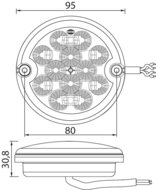 3-Function Rear Lamp Round &Oslash;95mm
