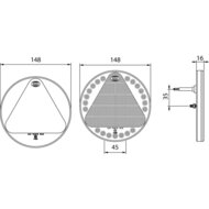 Led Rear Lamp Flat Round &Oslash;148mm