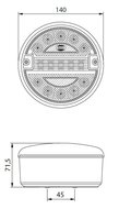 2-Function Rear LED Lamp Round &Oslash;140mm