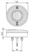 LED Rear Light 2 Functions Round &Oslash;103mm