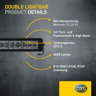 HELLA Black Magic Edgeless Pro 21.5 inch Double Row LED Lightbar | 4,870 Lumens