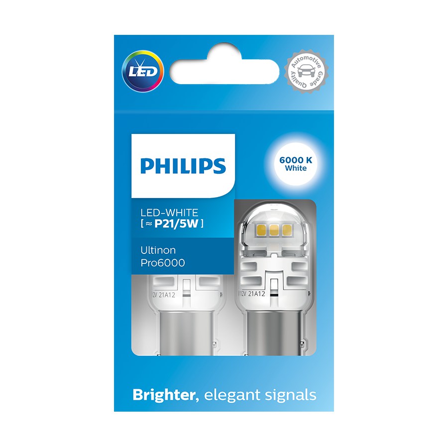 Philips LED Retrofit W21/5W Rood 12V 2 Stuks - Werkenbijlicht