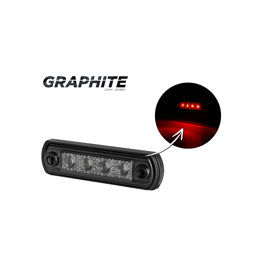 Horpol LED Markeringslamp Rood Platte Montage LD-677 Dark-Look