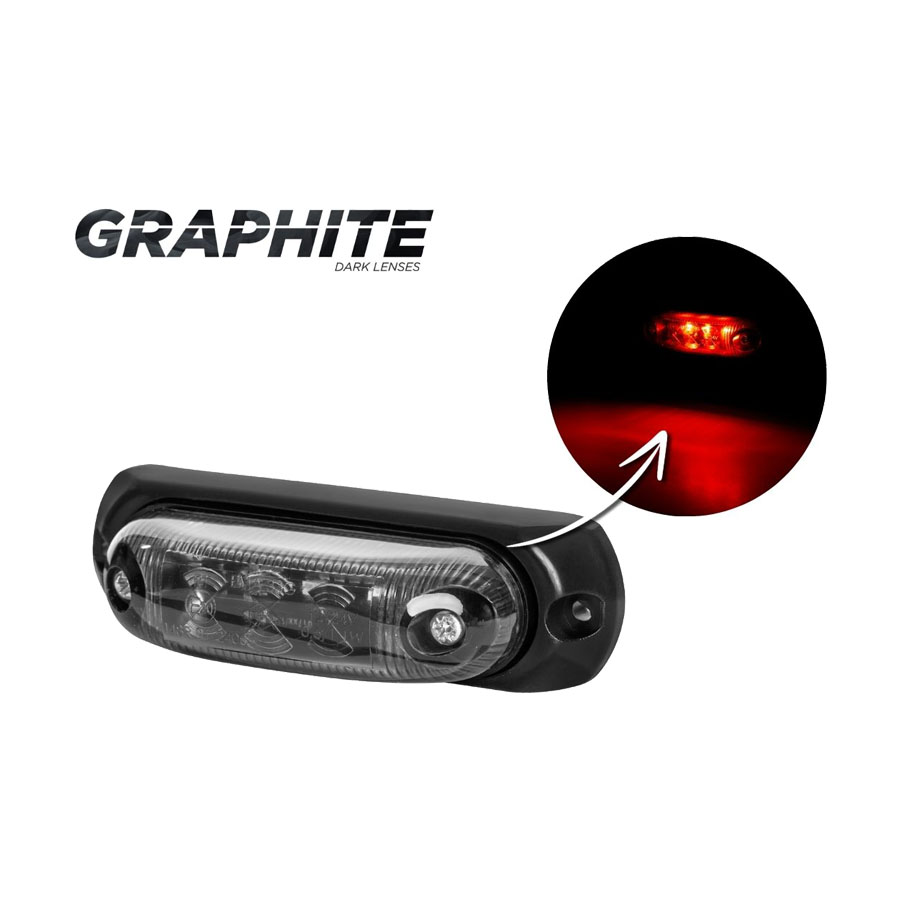 Horpol LED Type Marker Light Red oval LD-379 Dark-Look