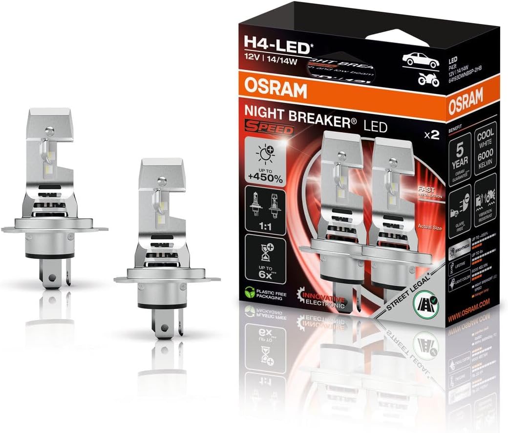 Osram Night Breaker LED Speed H4 450 Street Legal Set | +450%