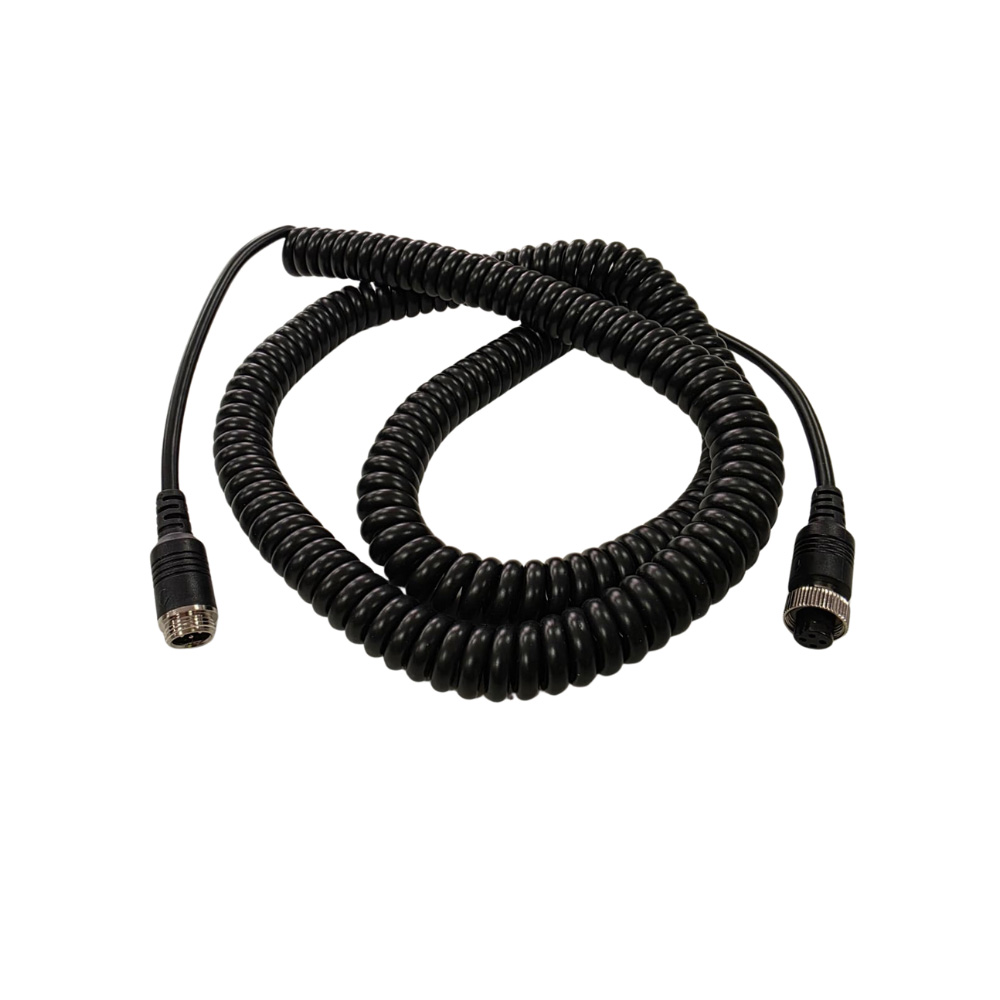 8 Meter Rearview Camera Extension Spiral Cable | 4-pin