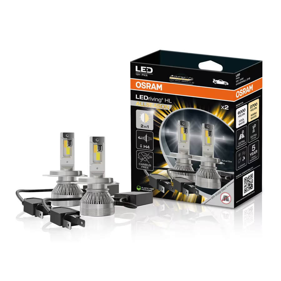 OSRAM LEDriving HL ALLSEASON H4 LED Headlight Bulbs