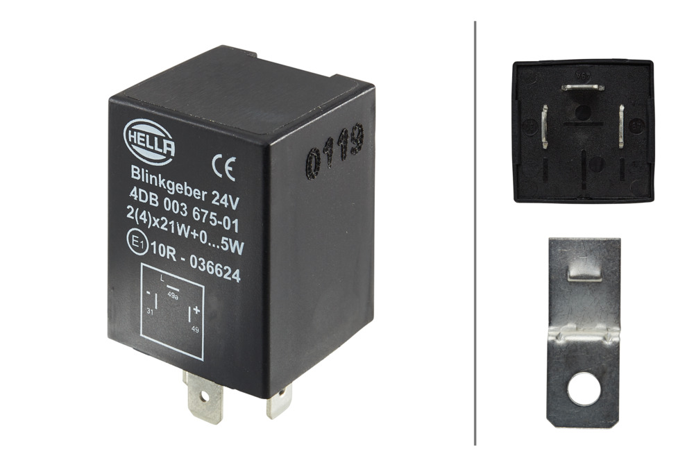 HELLA 4DB 003 675-011 24V 3-Pin Flasher Relay