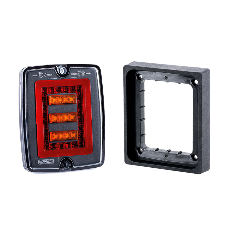 Fristom FT-323 LED Rear Lamp | 3-Functions | Including Frame
