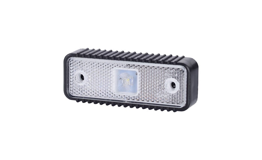 Horpol LED Front Marker Light White With Reflector And Thick Rubber Base 12/24V | LD-537