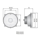 Headlamp H4 Ø139x75 4-bolts mounting_