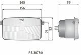 Headlamp H4 156x93x86 2-bolt mounting_