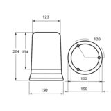 Rotating Beacon Flat Base Surface Mounting 12V_