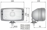 Koplamp H4 184x102x108 Kunststof Behuizing Incl 12V Lampjes_