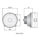 Koplamp H4 Ø139x75 gatafstand 106x106 Incl 12V Lampjes_