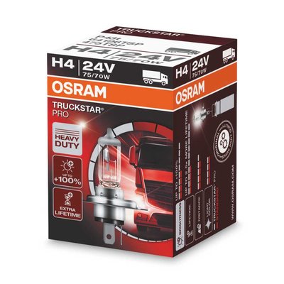 Osram H4 Halogen Lamp 24V 75/70W P43t Truckstar Pro