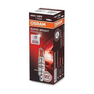 Osram H1 Halogen Bulb 12V 100W Super Bright Premium P14.5s