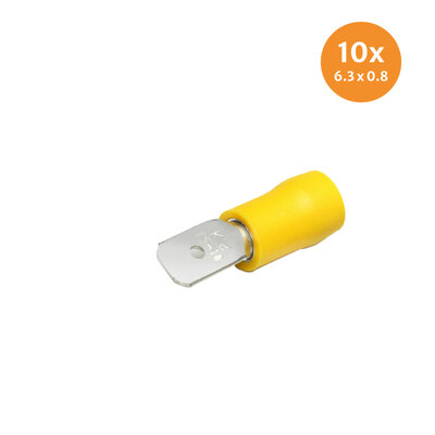 Insulated Blade Terminals Yellow (6,3x0,8mm) 10 Pieces