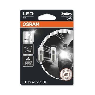 Osram T4W LED Retrofit White 12V BA9s 2 Pieces