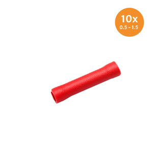 Insulated Butt Connectors Red (0.5-1.5mm) 10 Pieces