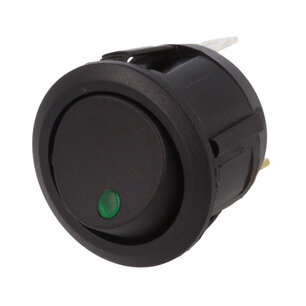 Built-in Rocker Switch Round 12V 20A Green