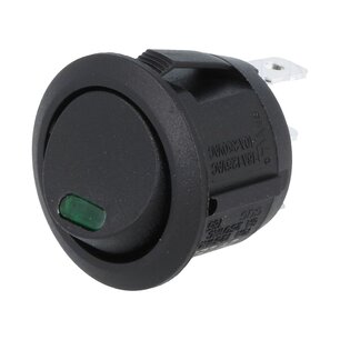 Built-in Rocker Switch Round 24V 10A Green