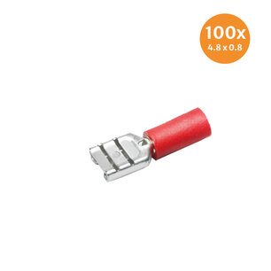 Part Insulated Female Disconnects Red (4,8x0,8mm) 100 Pieces