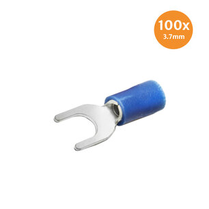 Pre-Insulated Fork Blue 3.7mm 100 Pieces