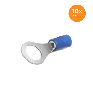 Pre-Insulated Ring Terminal Blue 3.2mm 10 Pieces