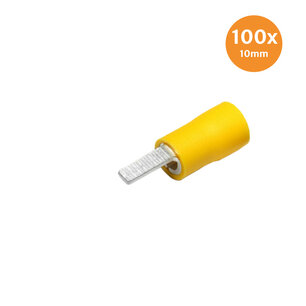 Pin cable shoe Yellow 10mm 100 Pieces