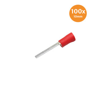Pin cable shoe Red 10mm 100 Pieces