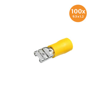 Part Insulated Female Disconnects Yellow (9,5x1,2mm) 100 Pieces