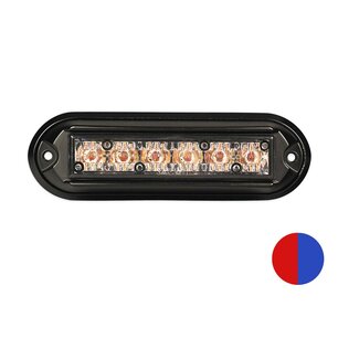 Flashing Led Lamp with Black Housing Blue + Red