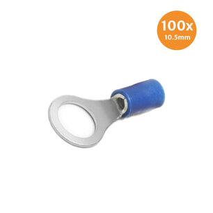 Pre-Insulated Ring Terminal Blue 10.5mm 100 Pieces