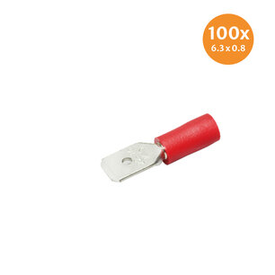 Insulated Blade Terminals Red (6,3x0,8mm) 100 Pieces