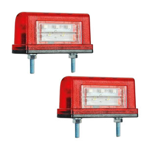 Fristom LED License Plate Light Red Small 12-24V