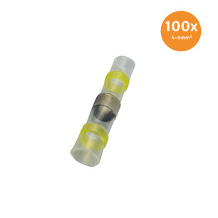 Heatshrink Solder Connectors Waterproof Yellow (4-6mm) 100 Pieces