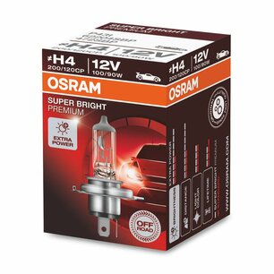 Osram H4 Halogen Bulb 12V 100/90W Super Bright Premium P43t