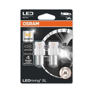 Osram PY21W LED Retrofit Orange 12V BAU15s 2 Pieces