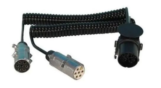 24 Volt Spiral Cable Adapter from 1x15-pin to 2x7-pin N+S