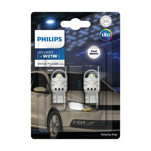 Philips LED Retrofit White W21W 12V W3x166d 2 Pieces