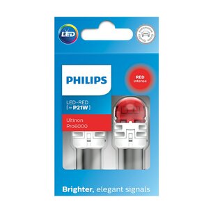 Philips P21W LED Retrofit Red BA15s 12V 2 Pieces