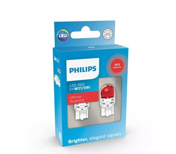 Philips W21/5W LED Retrofit Red 12V 2 Pieces