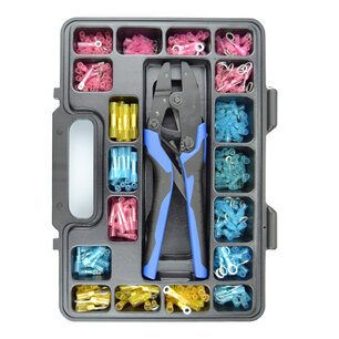 Assortment Box Cable Lugs with Heat Shrink Tubing + Crimping Tool PRO | 378 pieces