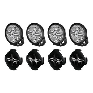 SET 4x Hella LED Spotlight Blade 7" Black + Protective caps